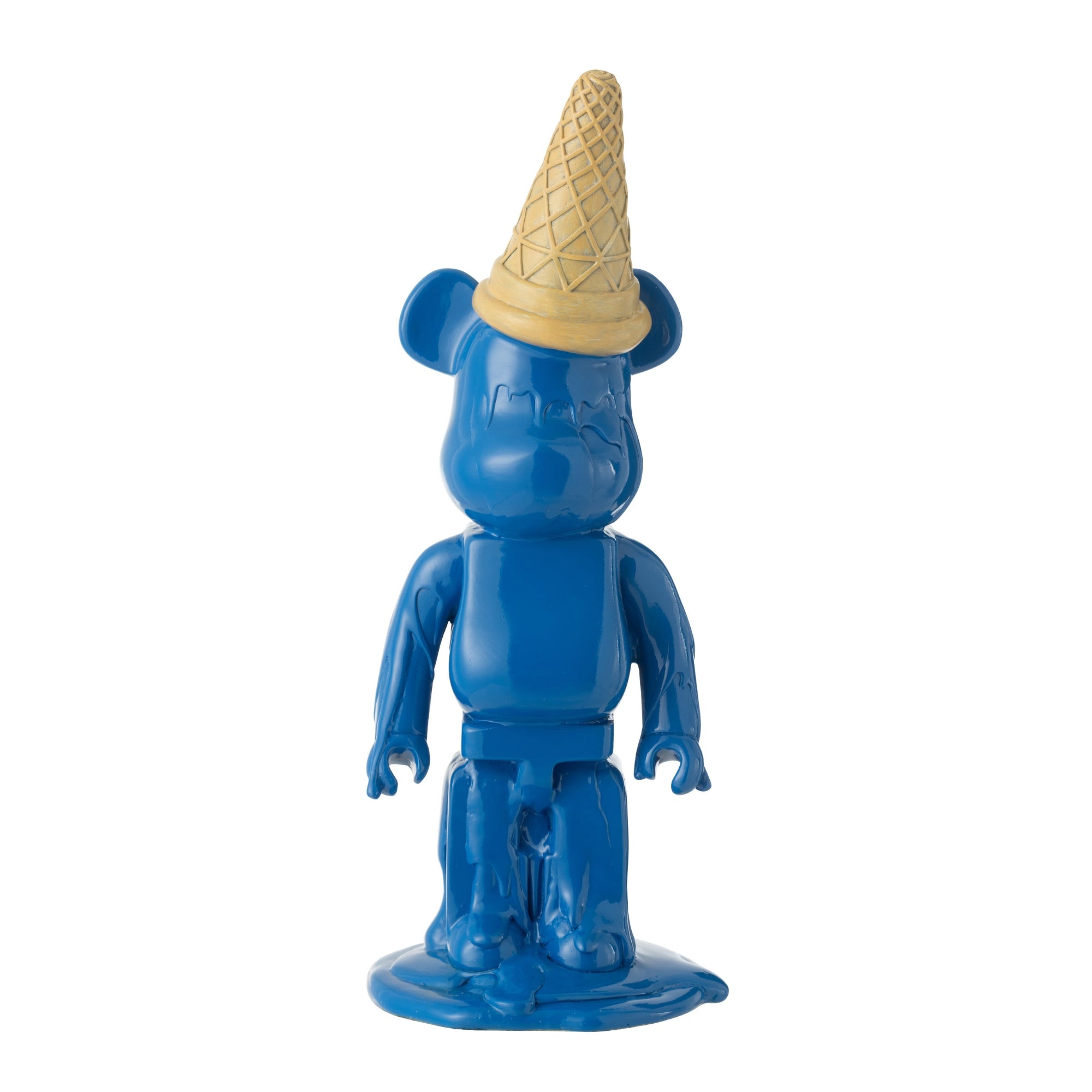 Beertje met IJshoorn op Hoofd Blauw Beeldje J-Line