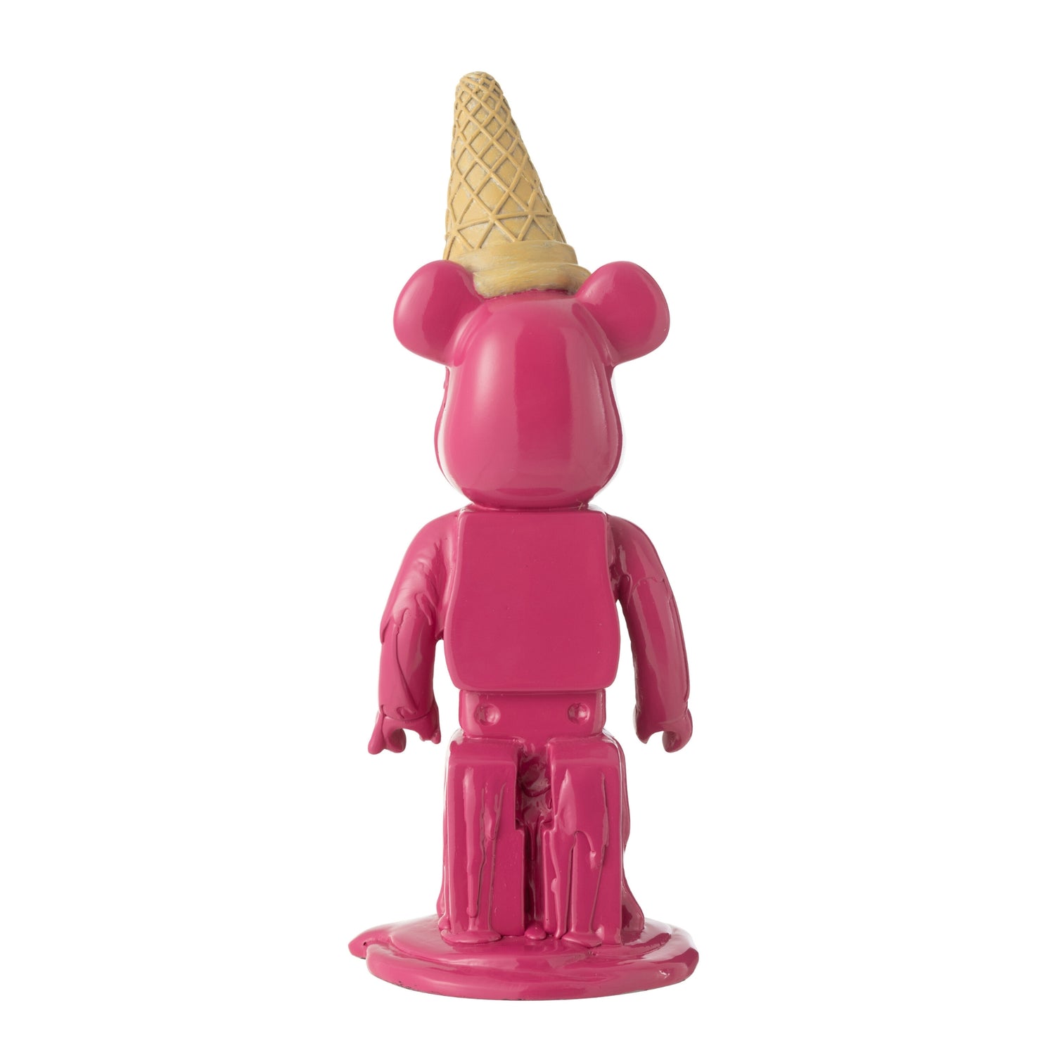 Beertje met IJshoorn op Hoofd Roze Beeldje J-Line