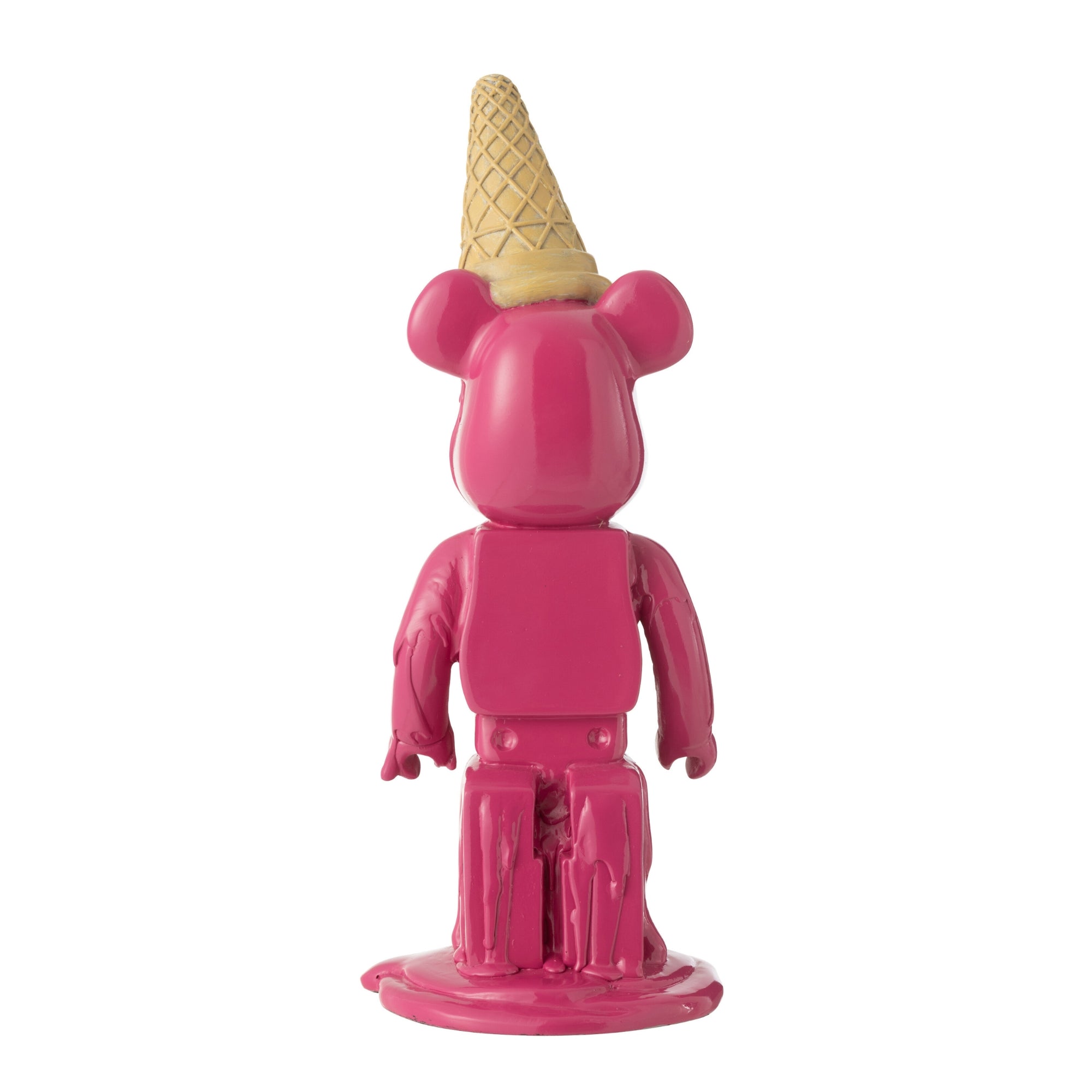 Beertje met IJshoorn op Hoofd Roze Beeldje J-Line