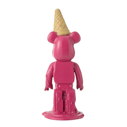 Beertje met IJshoorn op Hoofd Roze Beeldje J-Line