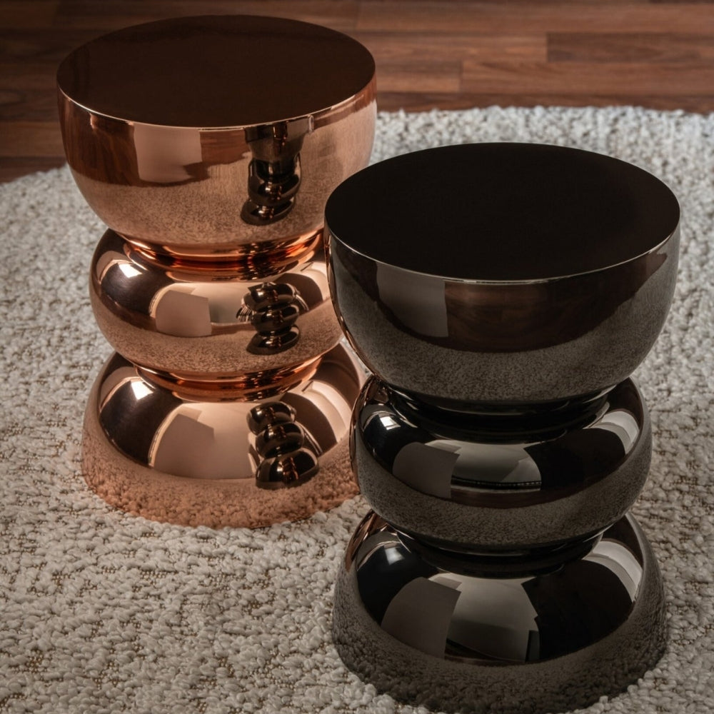 Bijzettafel Glanzend Chrome Zwart J-Line