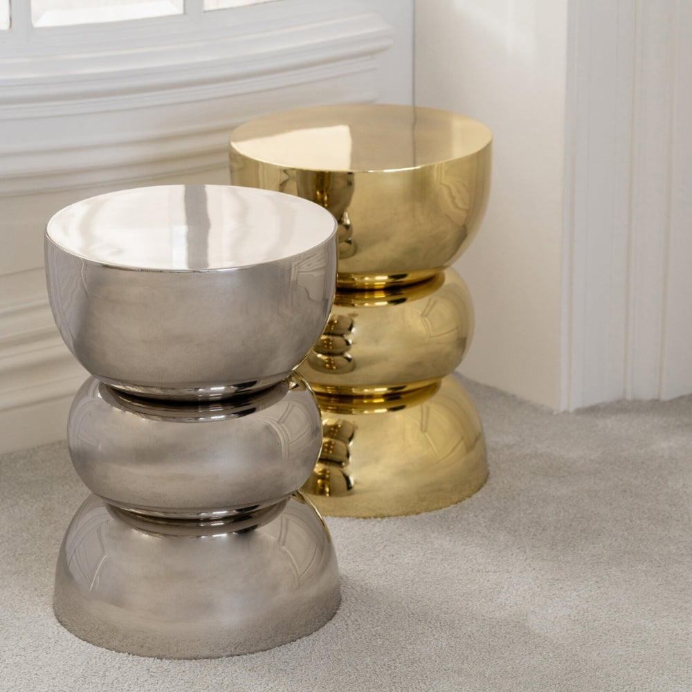 Bijzettafel Glanzend Chrome Goud J-Line
