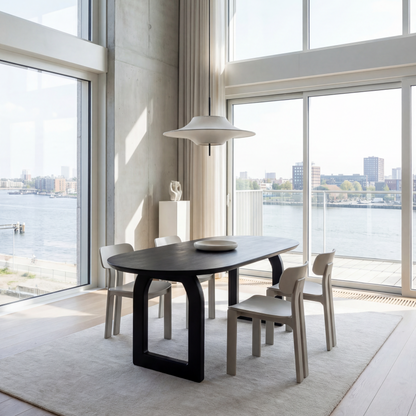 Bullnose Eettafel Open Zwart 200cm Raw Materials