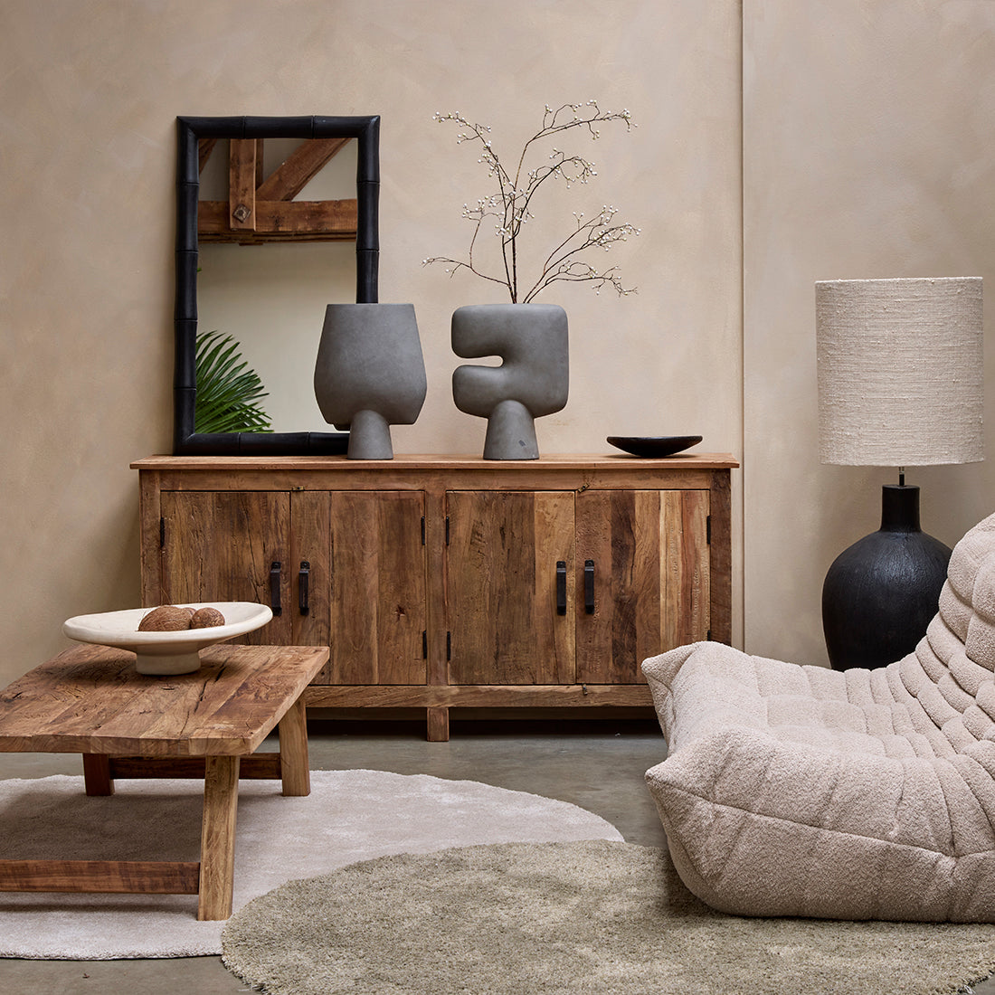 Farmwood Dressoir met 4 Deuren Raw Materials