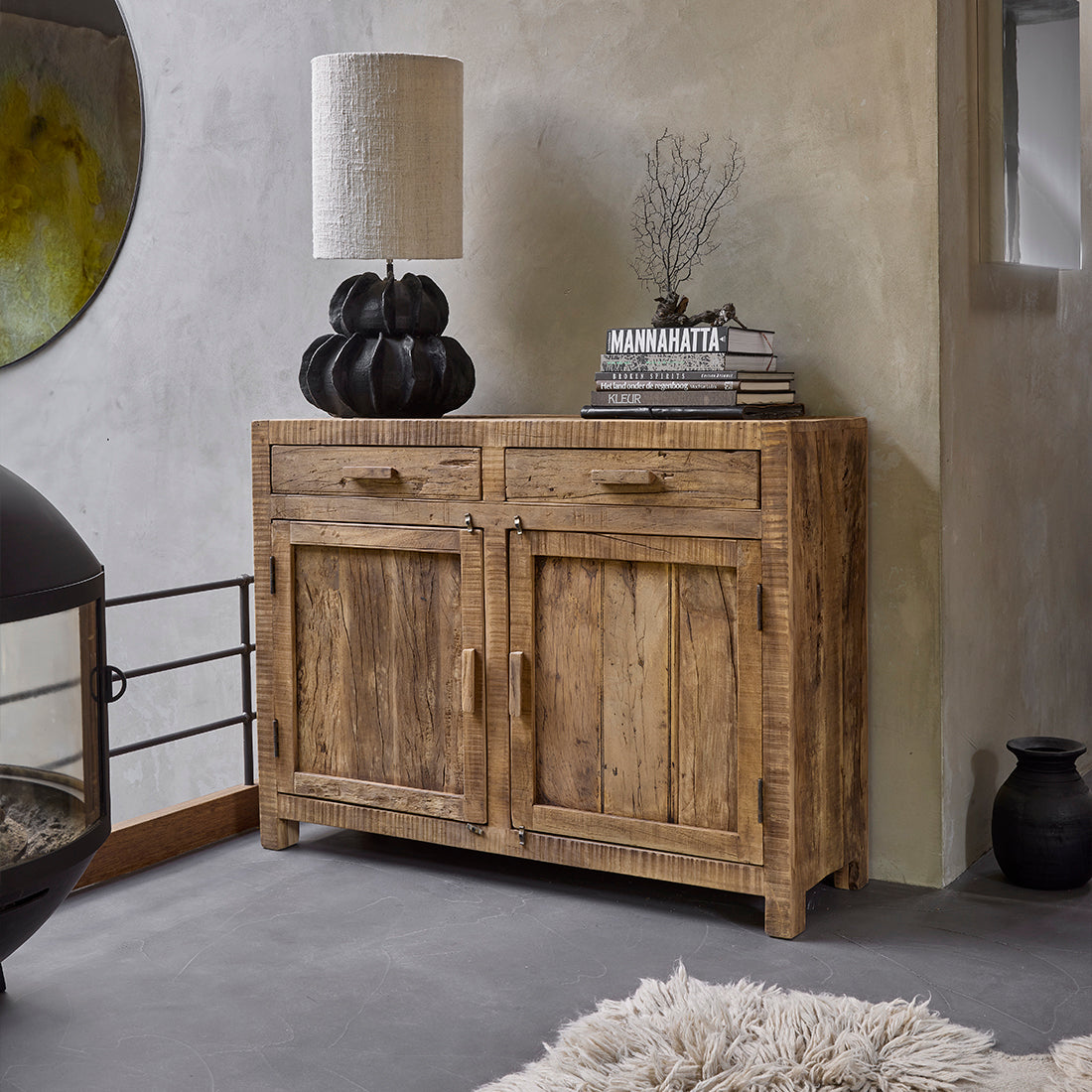 Dressoir Farmwood Met 2 Deuren Raw Materials