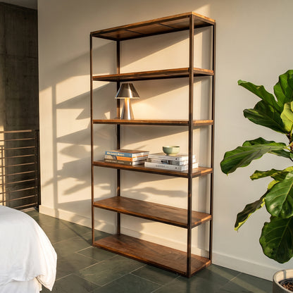 Factory Wandkast Met Houten Planken Raw Materials