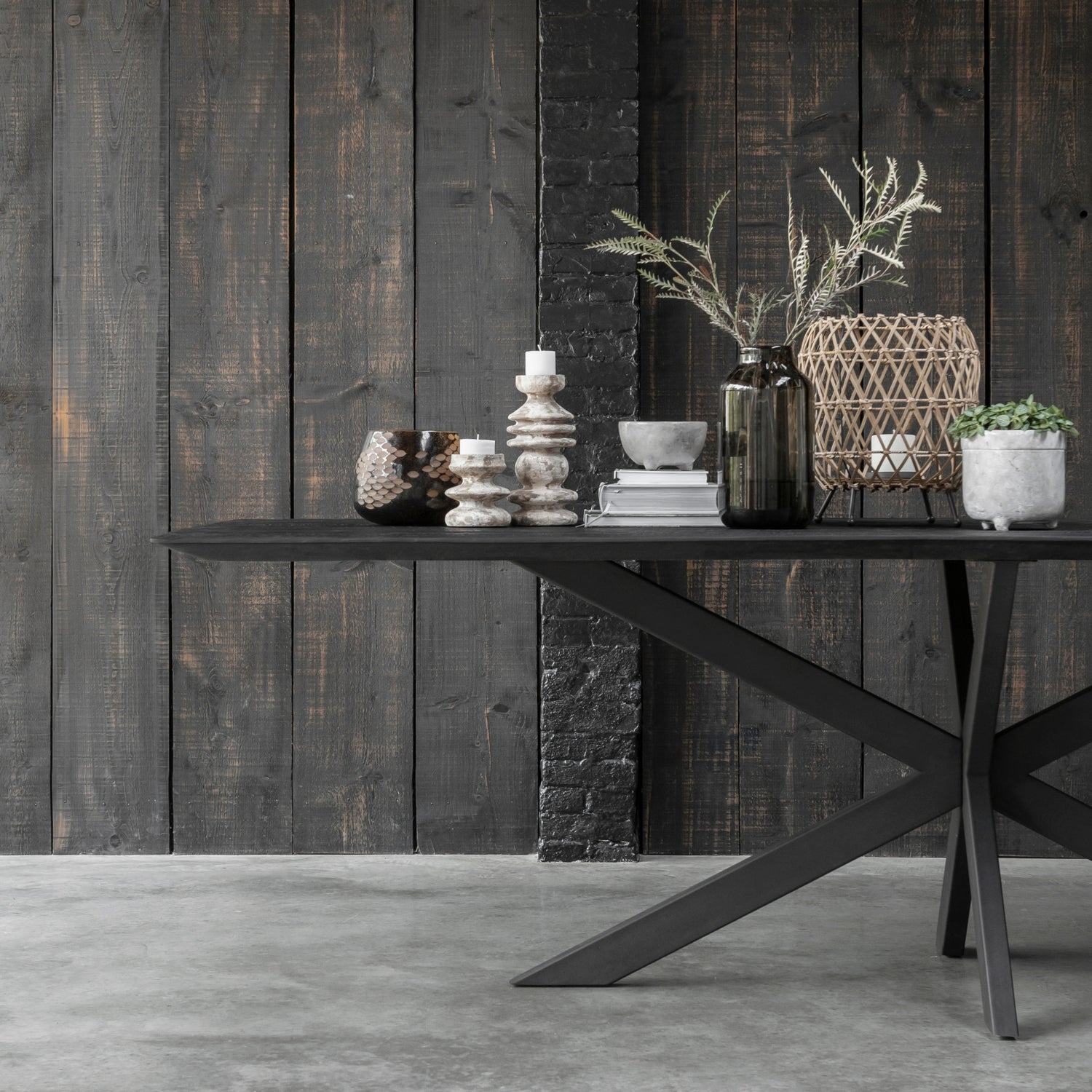 DTP Home Timeless Black Eettafel Curves 210 cm