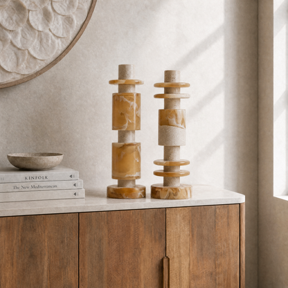 Decoratief Beeld Alba Laag Crème Bruin MUST Living