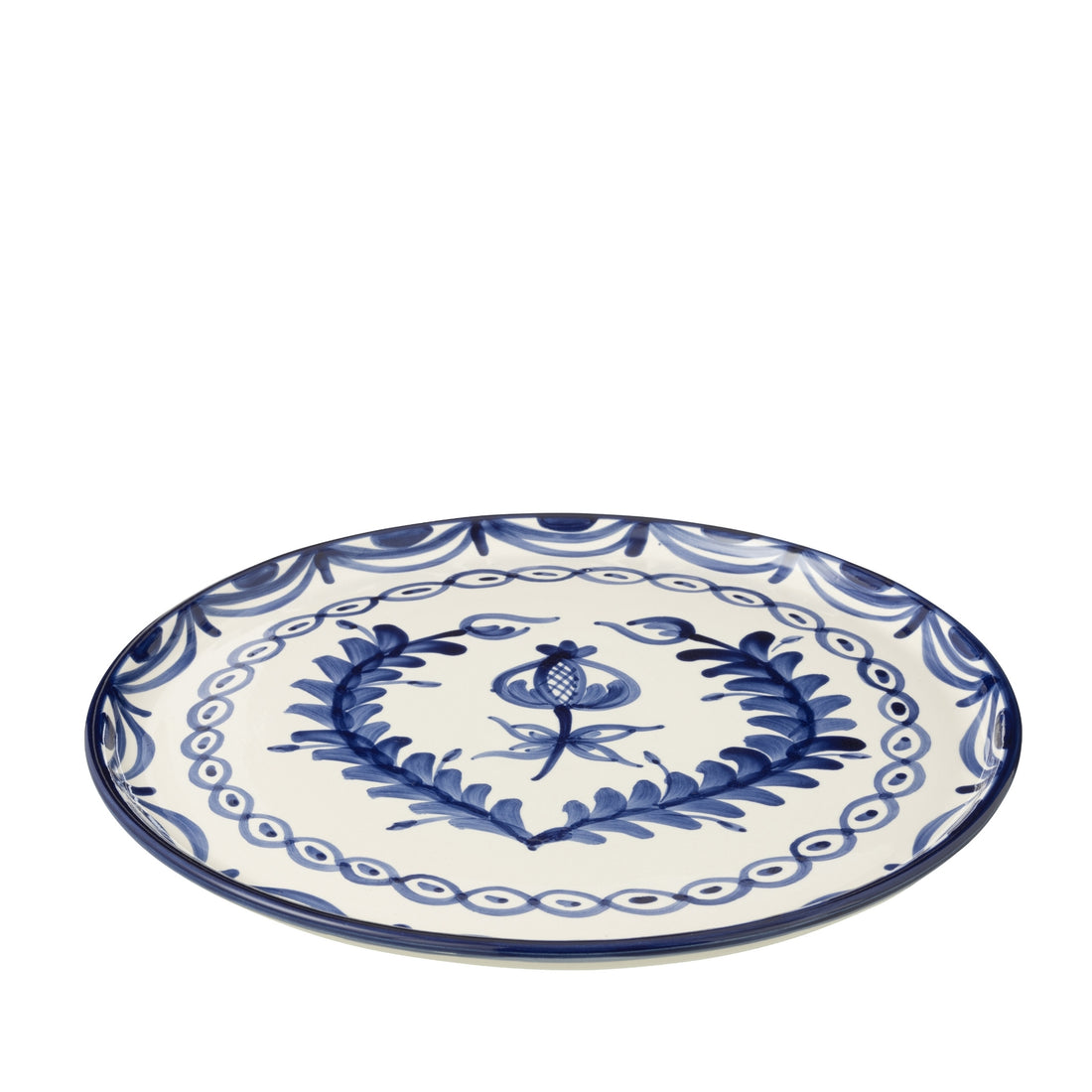 Dinerbord Granada Motief Cobalt Blauw/Wit Keramiek J-Line