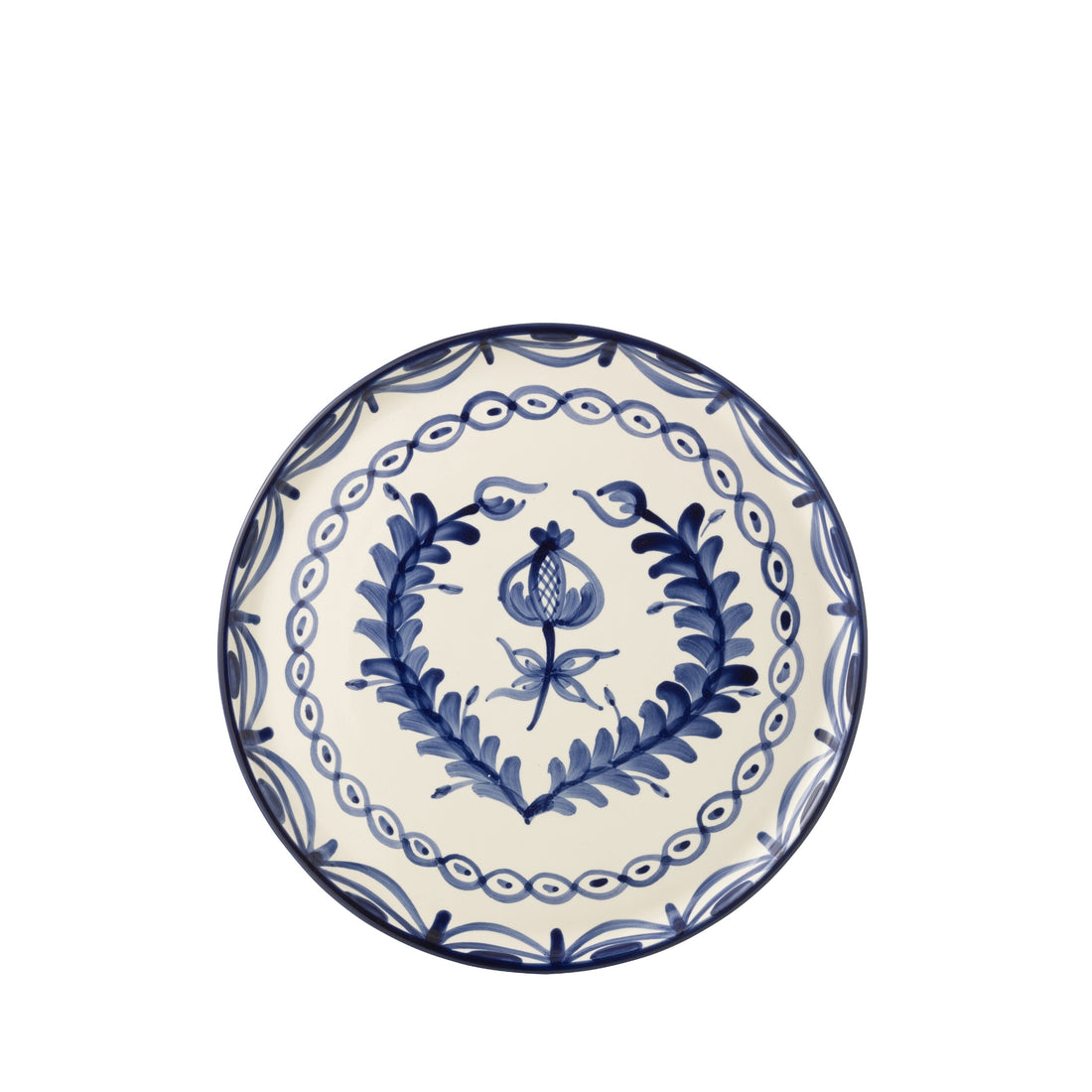 Dinerbord Granada Motief Cobalt Blauw/Wit Keramiek J-Line