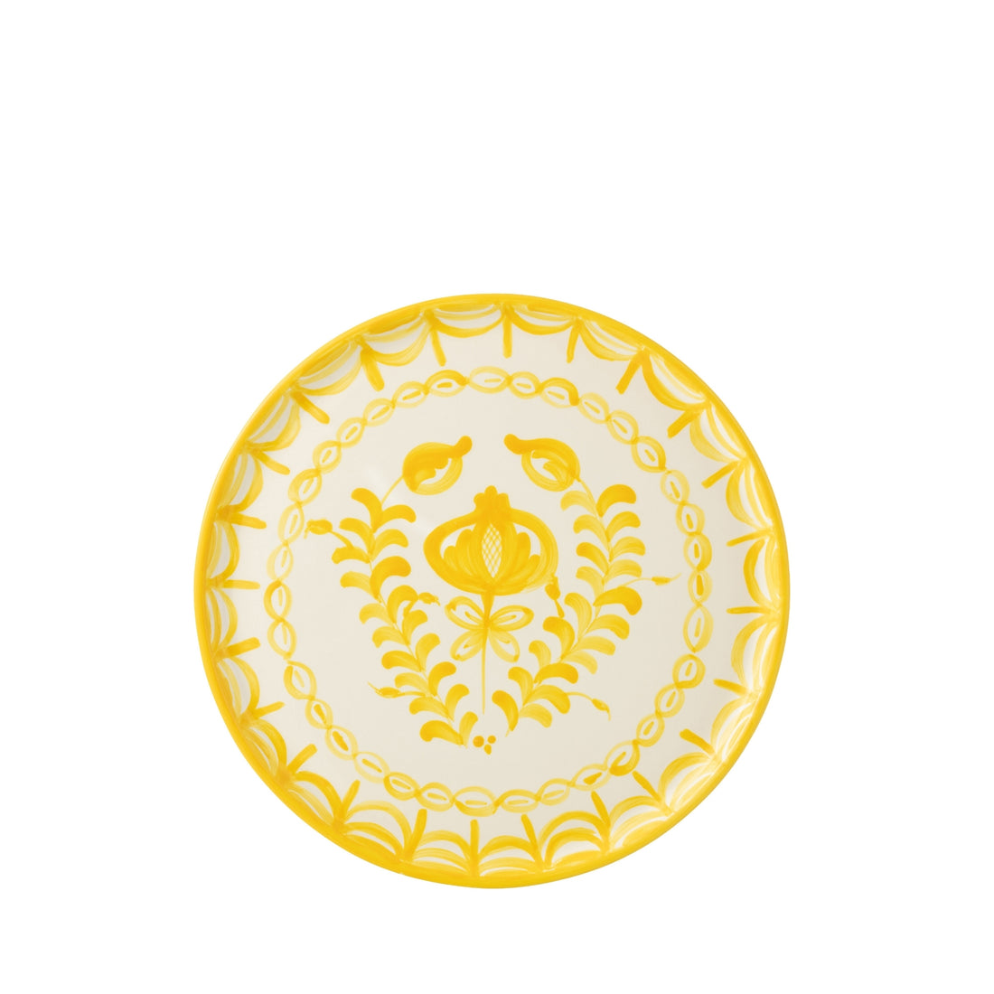 Dinerbord Granada Motief Geel/Wit Keramiek J-Line