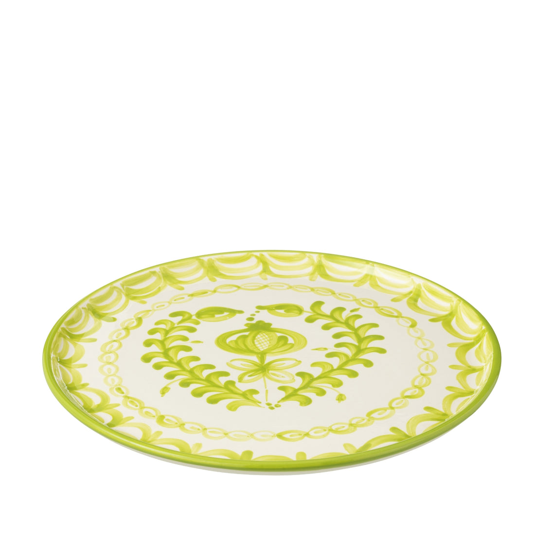 Dinerbord Granada Motief Groen/Wit Keramiek J-Line