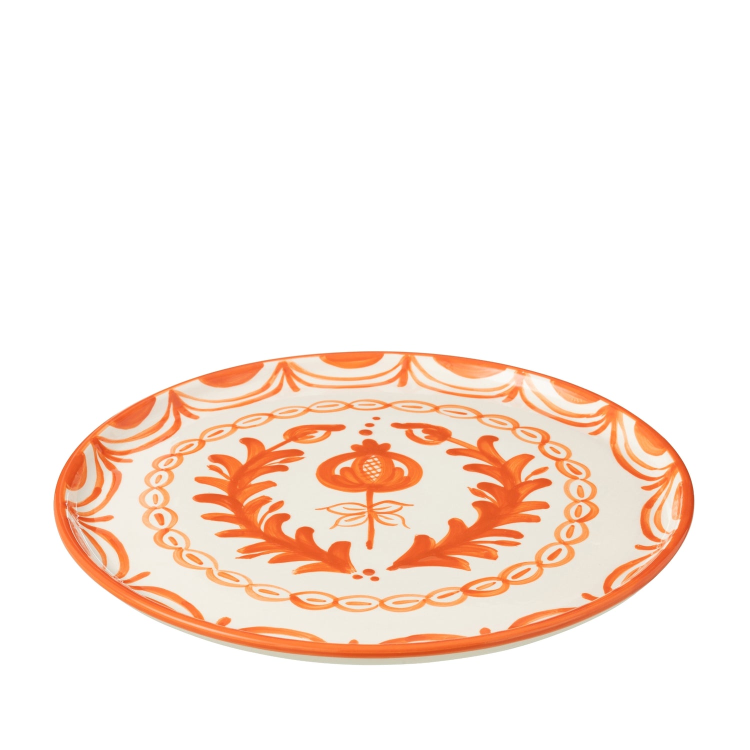 Dinerbord Granada Motief Oranje/Wit Keramiek J-Line