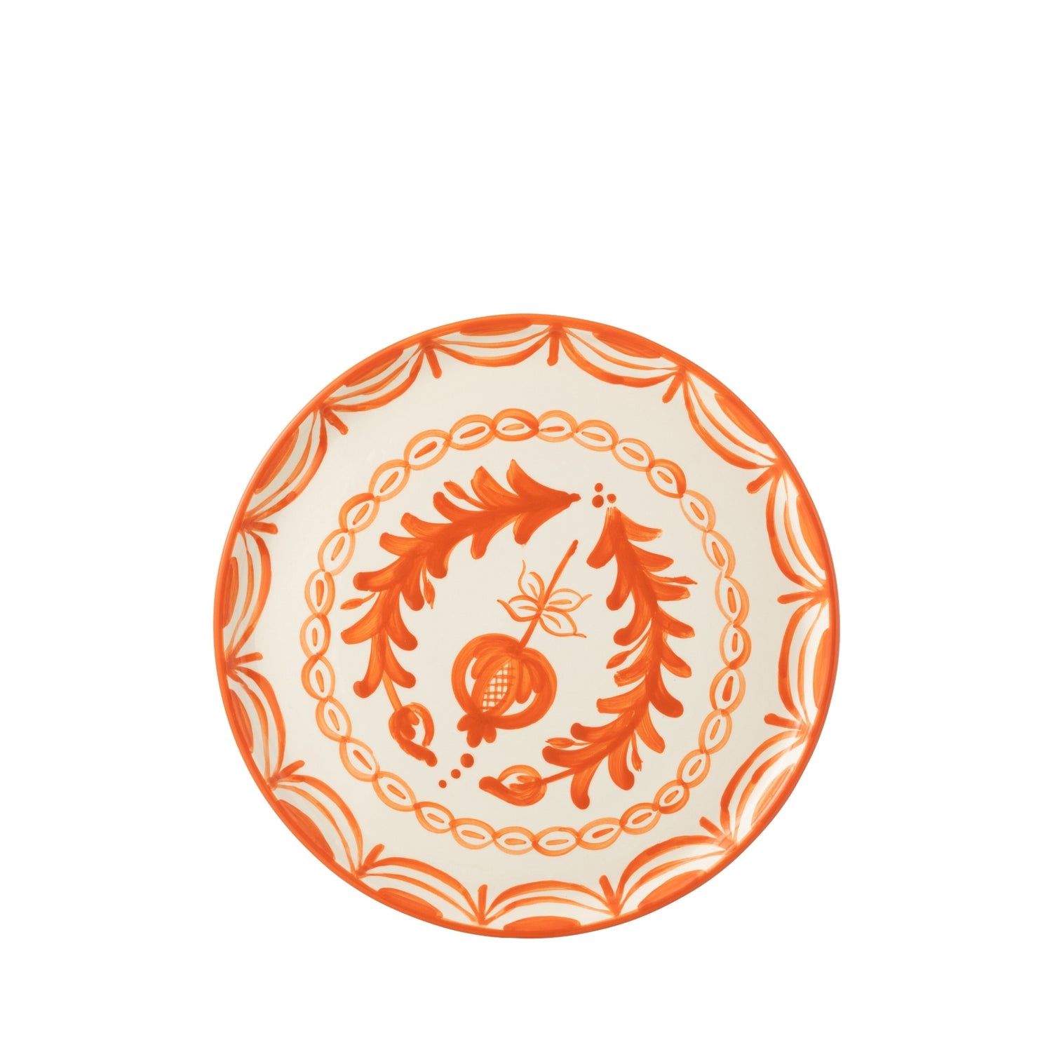 Dinerbord Granada Motief Oranje/Wit Keramiek J-Line