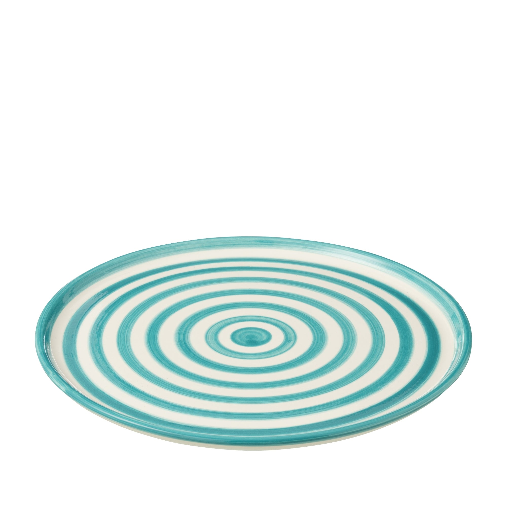 Dinerbord Granada Strepen Aqua/Wit Keramiek J-Line