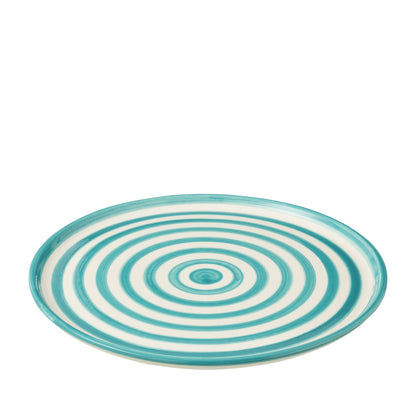Dinerbord Granada Strepen Aqua/Wit Keramiek J-Line
