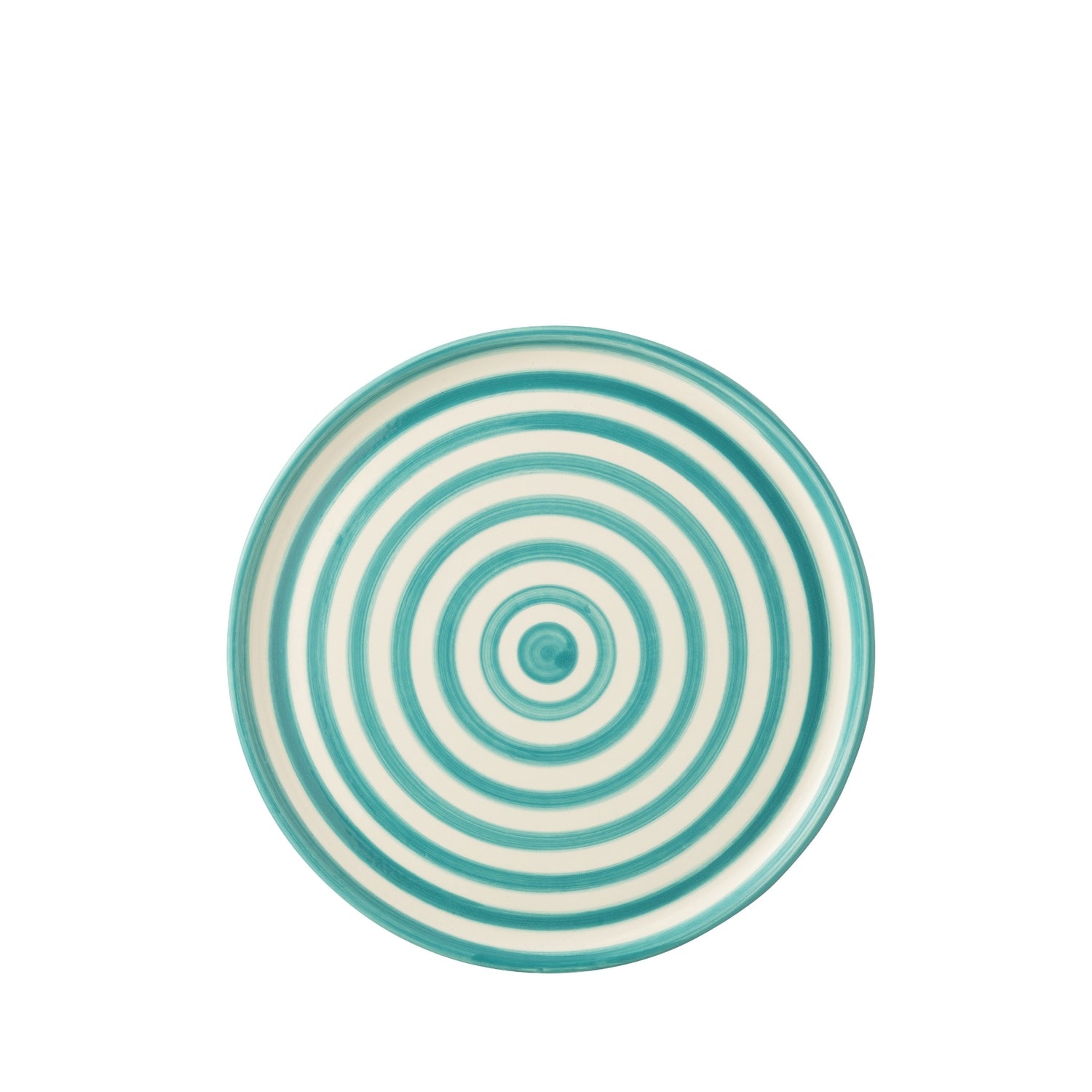 Dinerbord Granada Strepen Aqua/Wit Keramiek J-Line