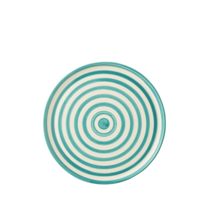 Dinerbord Granada Strepen Aqua/Wit Keramiek J-Line