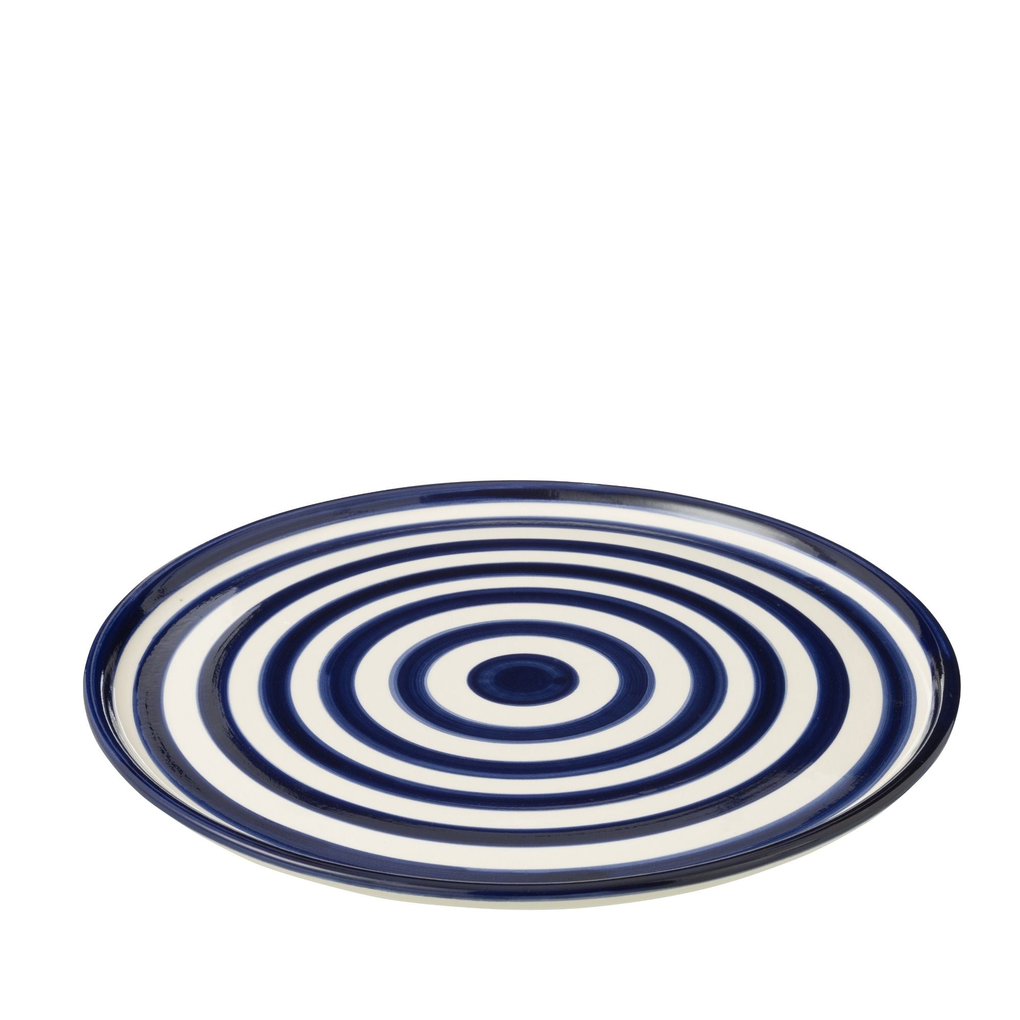 Dinerbord Granada Strepen Cobalt Blauw/Wit Keramiek J-Line