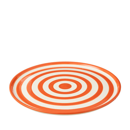 Dinerbord Granada Strepen Oranje/Wit Keramiek J-Line