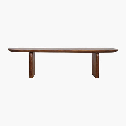 Eetkamerbank Bullnose Bruin Mangohout 180cm Raw Materials