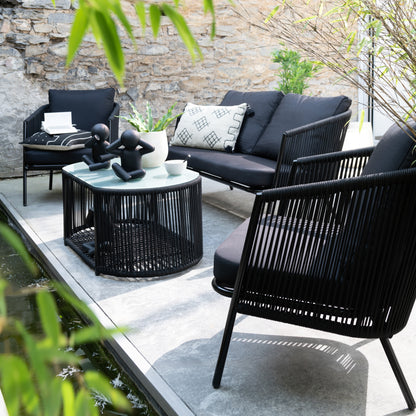 Luxe 4-delige Loungeset Zwart Eli J-Line
