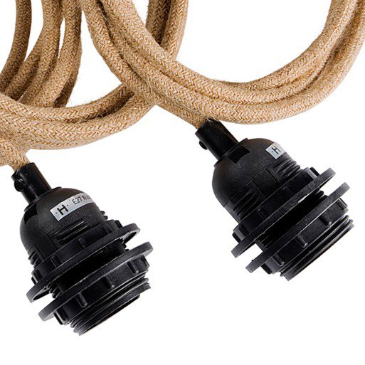 Plafondarmatuur met 3 fittings Naturel Zwart Bazar Bizar