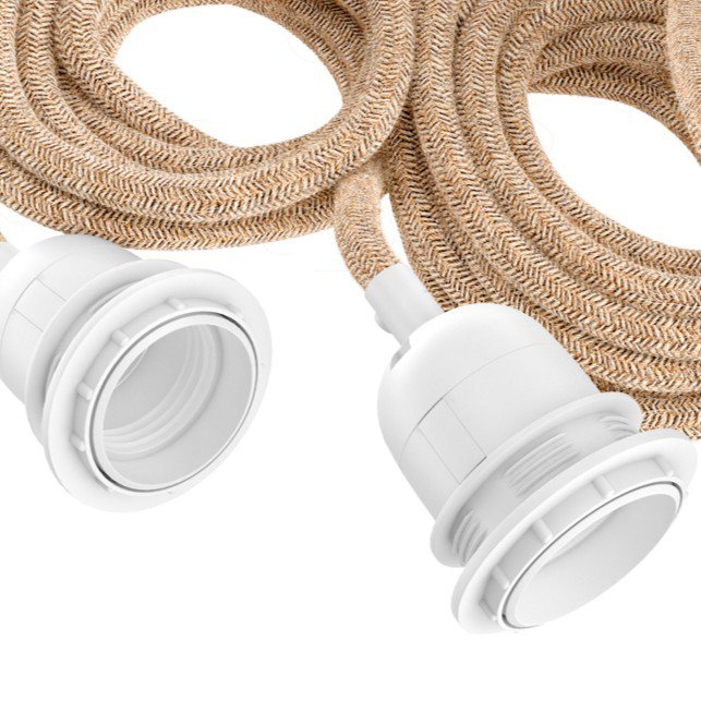 Plafondarmatuur met 3 fittings Naturel Wit