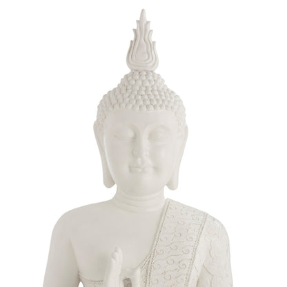 Groot Buddha Beeld Zen Wit 124cm J-Line