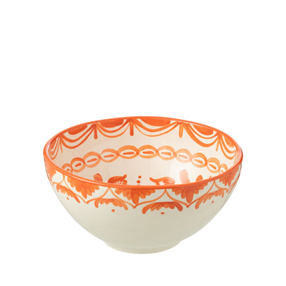 Grote Hoge Kom Granada Motief Oranje/Wit Keramiek J-Line