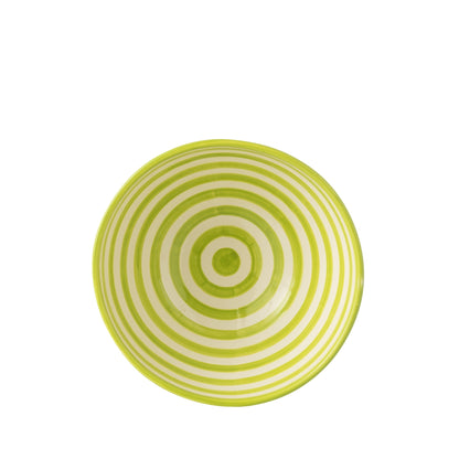 Grote Hoge Kom Granada Strepen Groen/Wit Keramiek J-Line