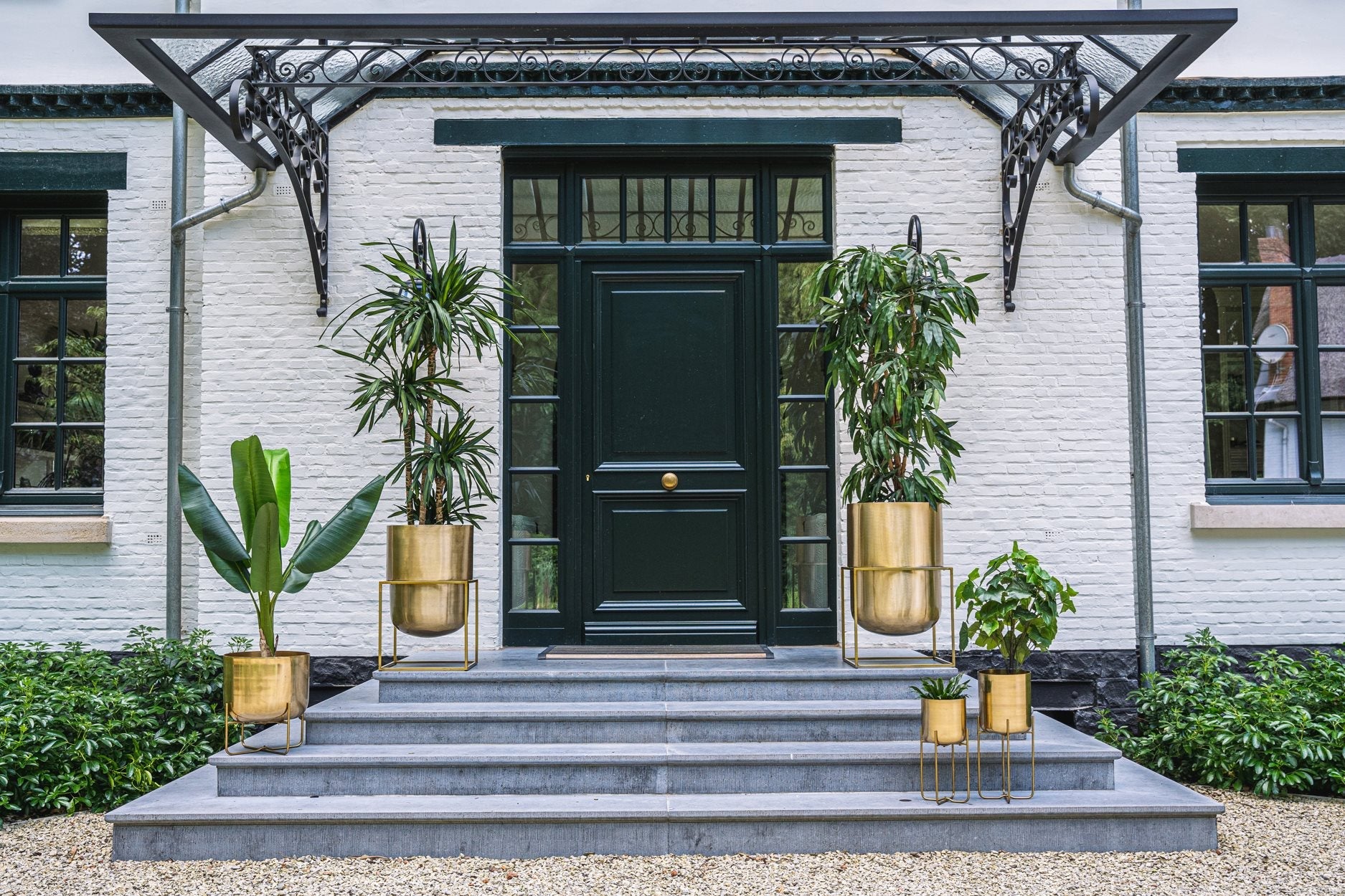 De Messing Plantenbak op Voet XL