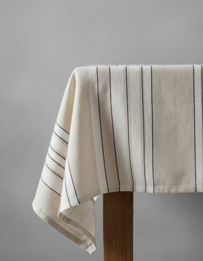 Het Provence Tafelkleed - Natuurlijk Zwart Wit - 150x300