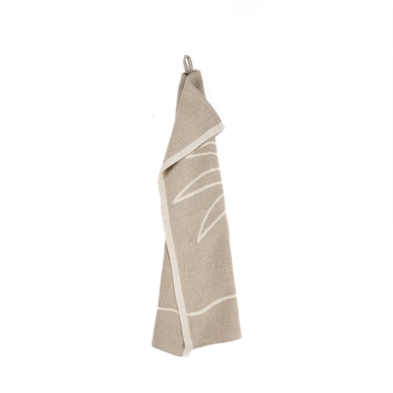 De Linnen Palm Tree Keukendoek Natuurlijk Wit 50x70