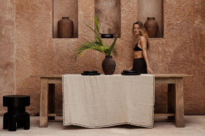 Het Tuscany Tafelkleed Naturel Zwart 150x300 Bazar Bizar