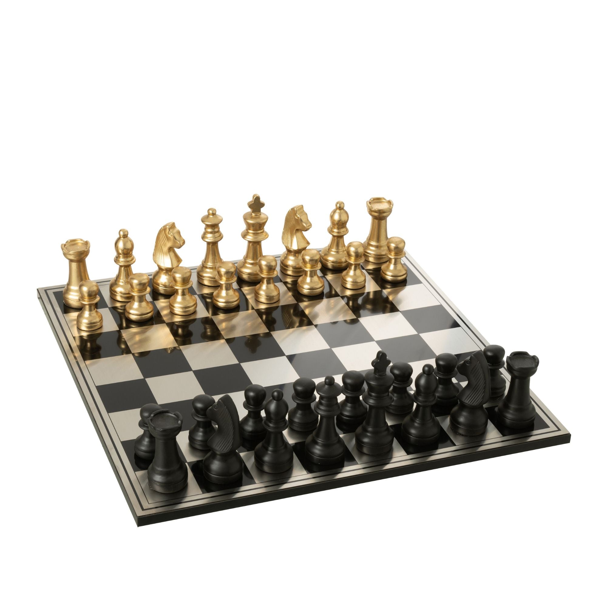 Schaakspel Plateay Goud/Zwart Polyresin J-Line