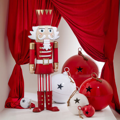 Kerstbal Mat Bal Ijzer Rood Extra Large Dia80cmxH90cm J-Line