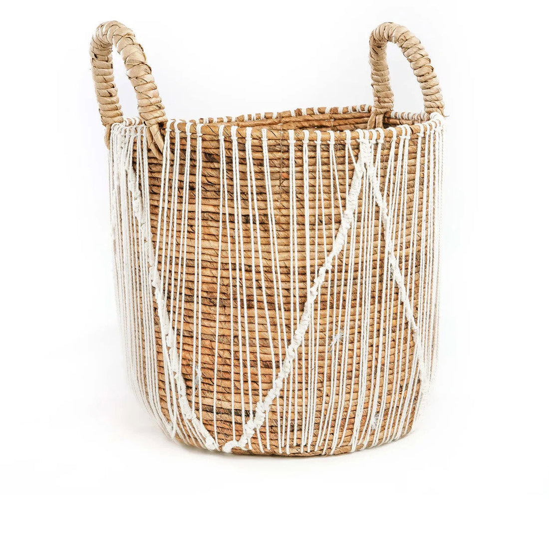 De Straight Stitched Macramé Mand - L