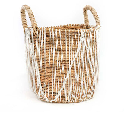 De Straight Stitched Macramé Mand - L