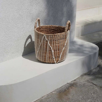 De Straight Stitched Macramé Mand - L