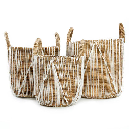 De Straight Stitched Macramé Mand - L