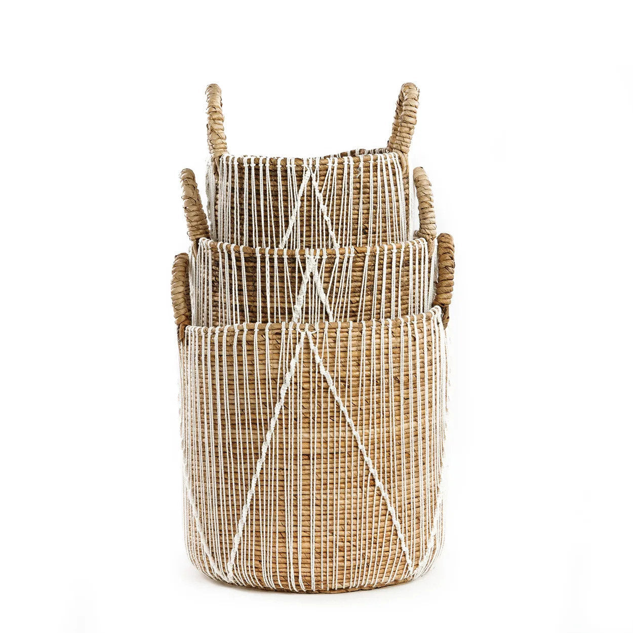 De Straight Stitched Macramé Mand - L