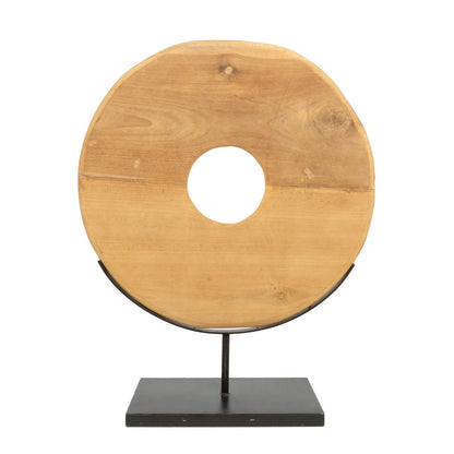 De Teak Disc op Stand Large Bazar Bizar