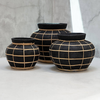 De Belly Vaas - Zwart Naturel - S