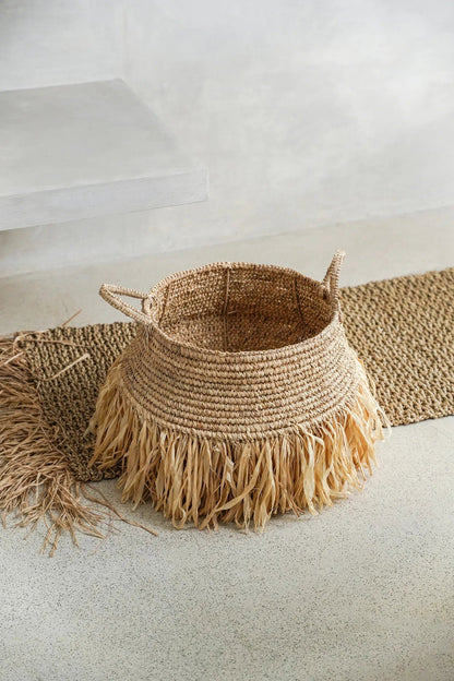De Raffia Deluxe Mand - Naturel - L
