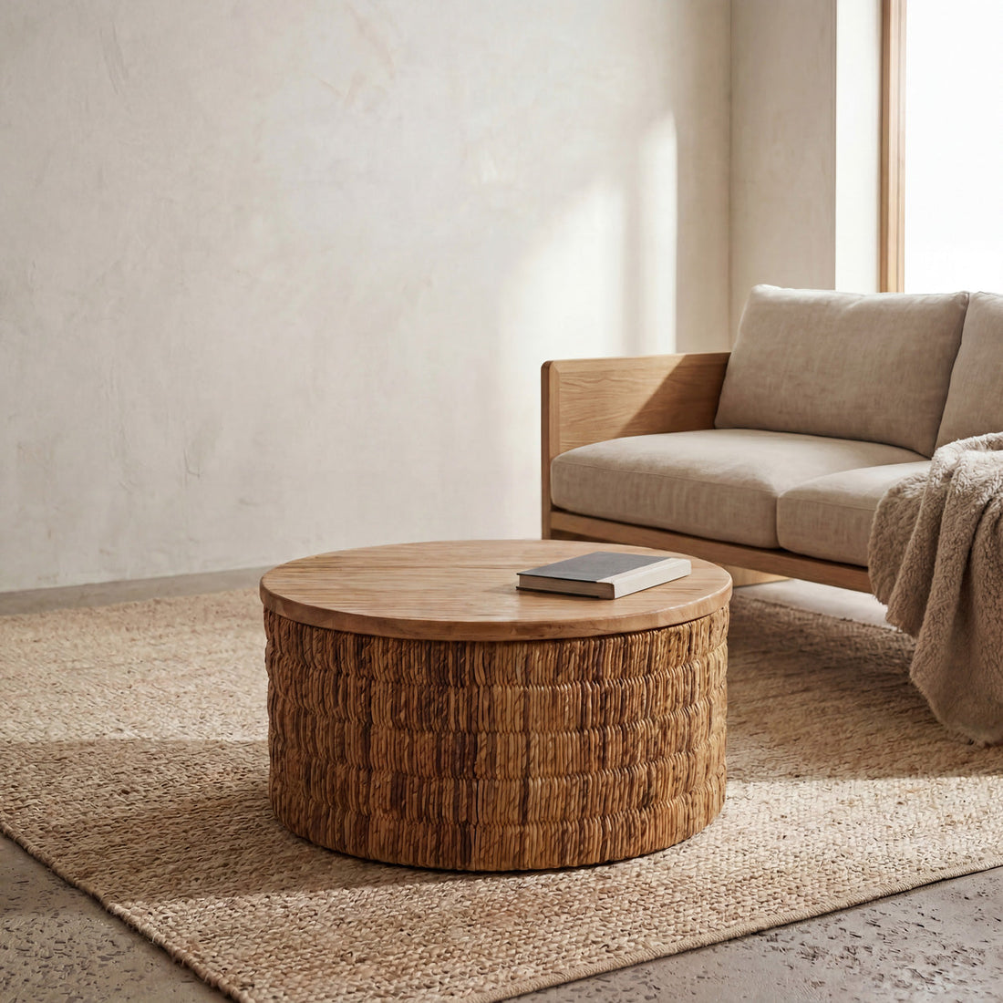 Abaca Ronde Magani Salontafel Natuurlijk Bazar Bizar