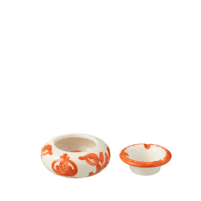 Kleine Asbak Granada Motief Oranje/Wit Keramiek J-Line