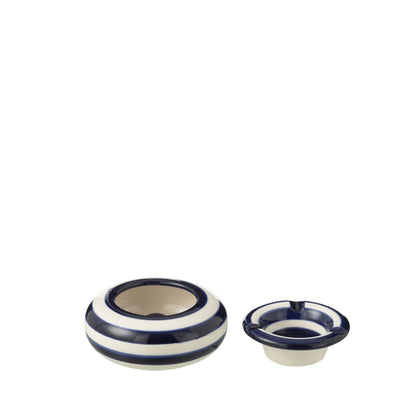 Kleine Asbak Granada Strepen Cobalt Blauw/Wit Keramiek J-Line