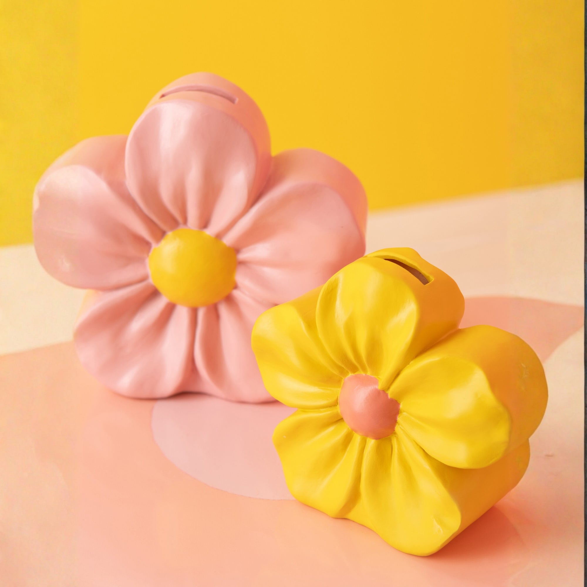 Spaarpot Bloem Polyresin Multi Large Set van 3 J-Line