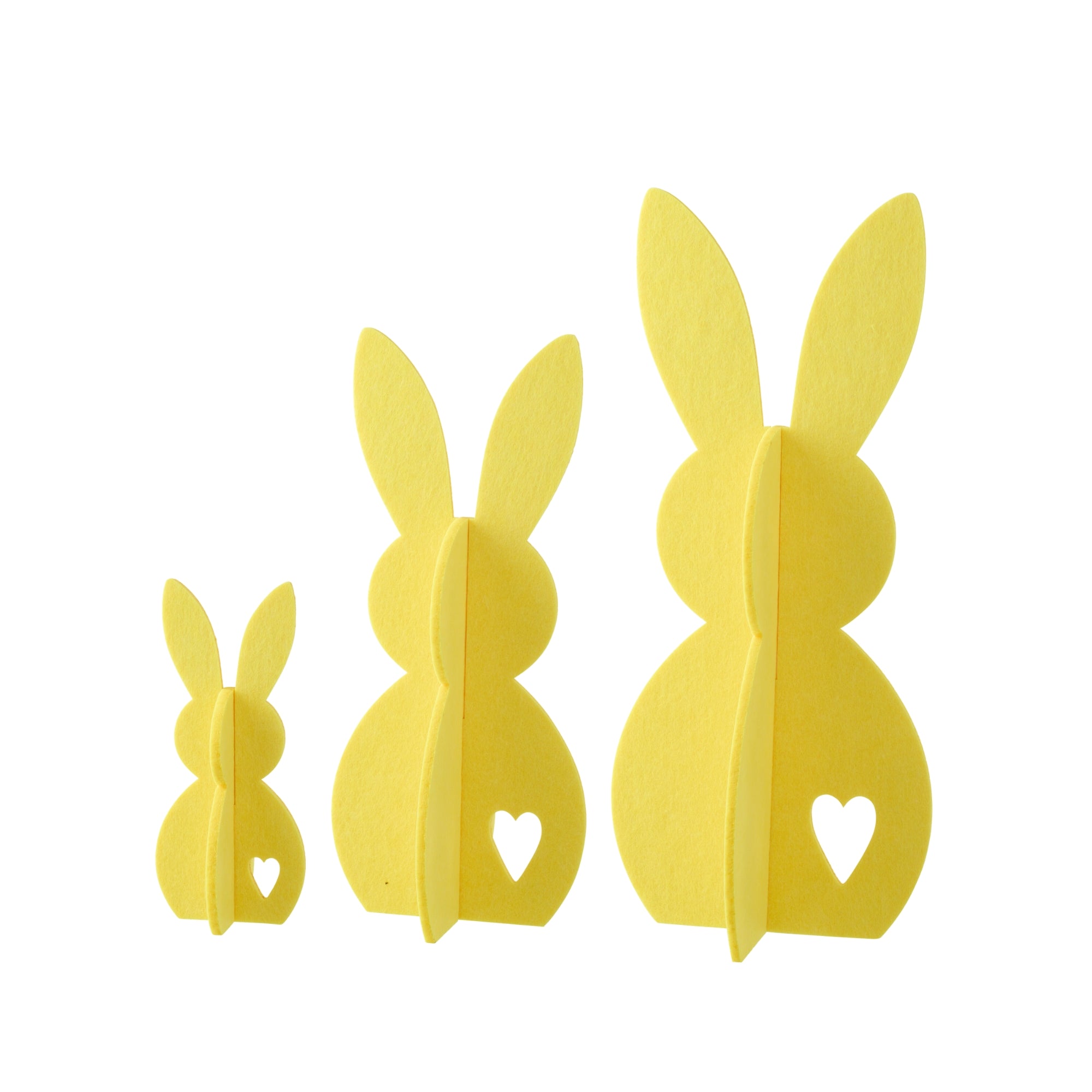 Paasdecoratie Geel Konijn Vilt Set van 3 J-Line